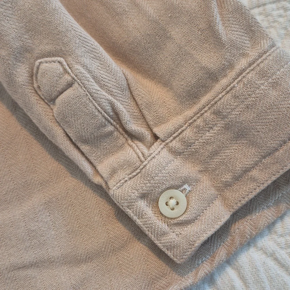 Janie and Jack boys 2T tan herringbone long sleeve button up shirt 2005 - Picture 4 of 5